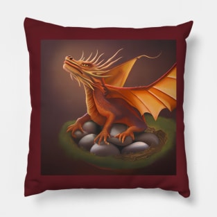 Red Dragon Hatching Eggs Pillow