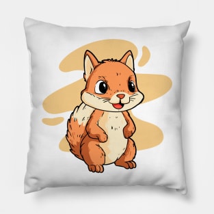 Squirrel Illustration Hand drawn Pillow