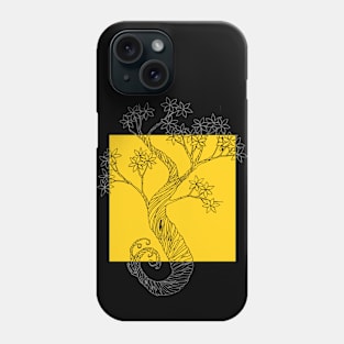 Yellow Square Ink Tree Phone Case