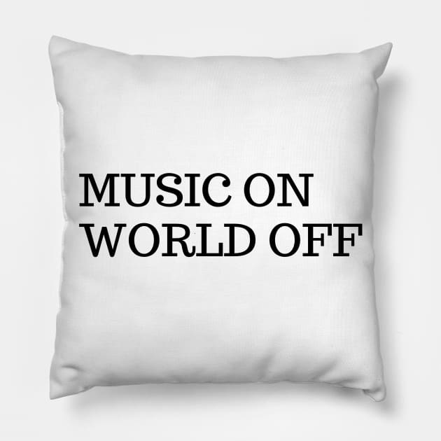 Music On World Off Music Lovers Pillow by karolynmarie