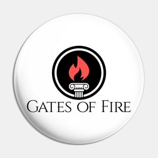 Gates of Fire logo - Black on White Pin