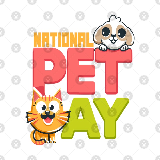 National Pet Day Fun: Cheerful Cat & Dog by maknatess