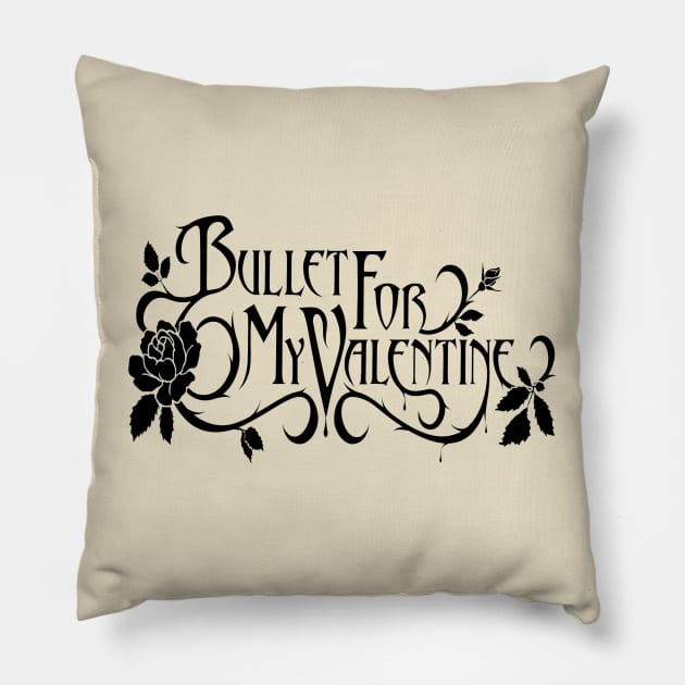 black roses - bullet for  my valentine Pillow by birdy line