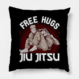 Funny Free Hugs Jiu Jitsu Pun BJJ Martial Arts Pillow