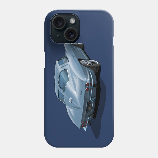 1963 Corvette in light blue Phone Case by candcretro