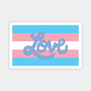 Transgender pride flag with Love text Magnet