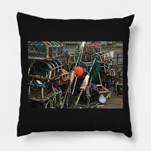 Lobster Pots on Whitby Harbour Pillow