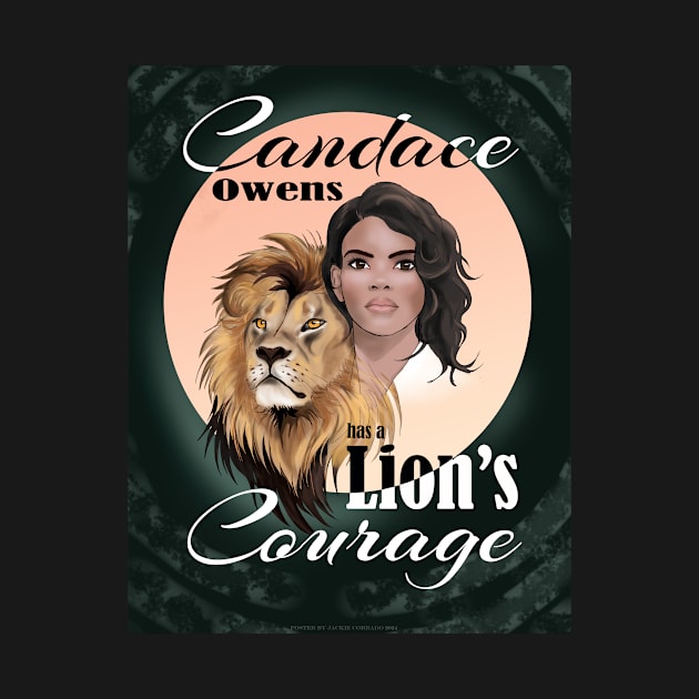 Candace Owens has a Lion's Courage POSTER on night deco by Animalistics