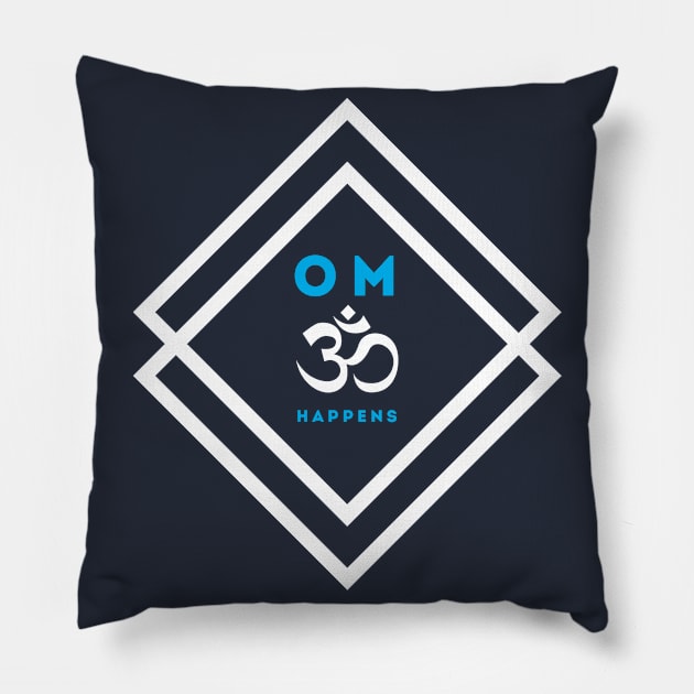 OM happens (white) Pillow by nektarinchen