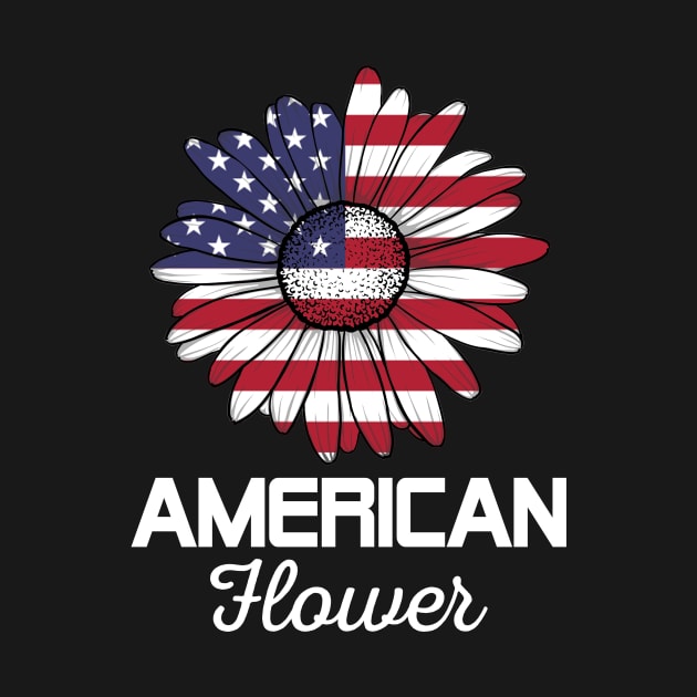 American Flower America Flag 4th July by Terryeare