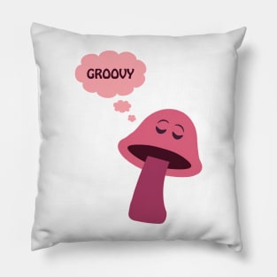 Groovy Mushroom - Pink Pillow