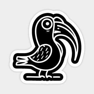 Funny Minimalist Raven Bird Cartoon Magnet