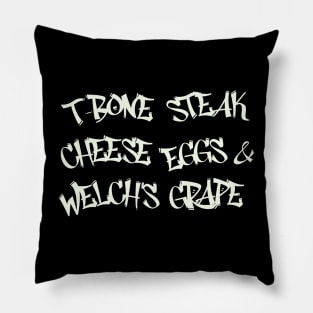 T-bone steak, cheese eggs & Welch’s grape shirt Pillow