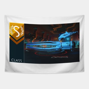 No mans sky themed blue squid side view Tapestry