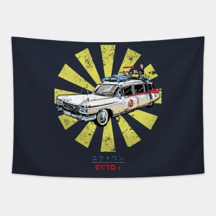 Ghostbusters Ecto 1 Retro Japanese Tapestry