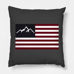 American Flag Mountain Pillow