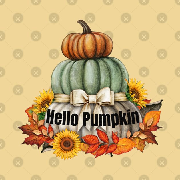 Happy Fall Hello Pumpkin Retro Fall Autumn Vibes by BellaPixel