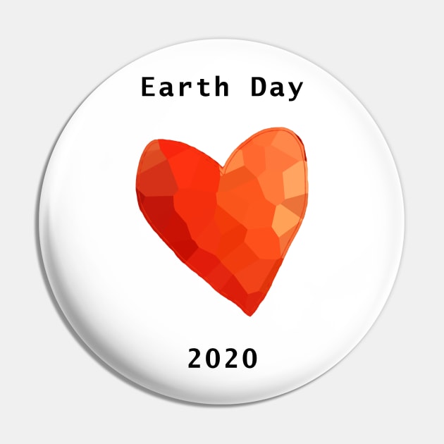 Red Heart for Earth Day Pin by ellenhenryart