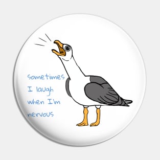 Nervous Seagull Pin