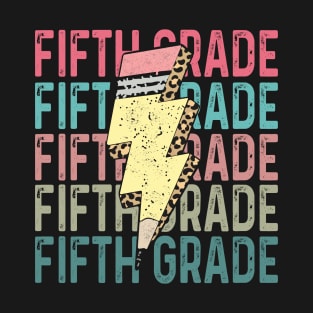 Fifth Grade Teacher Lightning Bolt Pencil Back To School T-Shirt