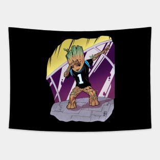 Baby Groot Dabbing (Panther Jersey) Tapestry