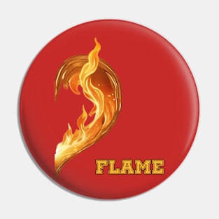 1/2 Heart flame Boys Pin