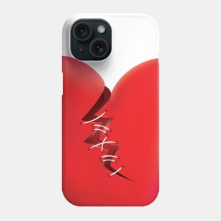 Broken heart with stitches Phone Case