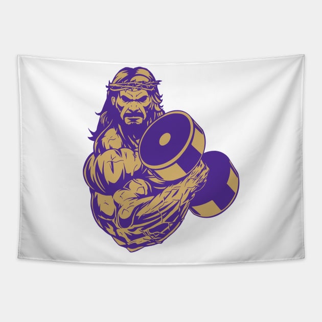 God Squad Jesus Flex Tapestry by RevLevel