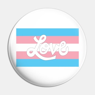 Transgender pride flag with Love text Pin