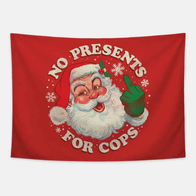 No Presents for Cops - Vintage Santa Claus ACAB Tapestry by CTKR Studio