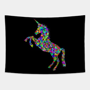 Jumping and colorful Unicorn Tapestry