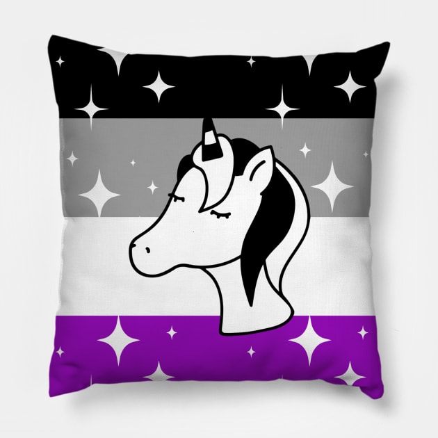 Asexual Sparkle Unicorn Pillow by elizabethtruedesigns