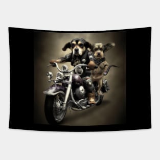 Two biker dogs riding a motorcycle, T-shirt, Mug gift, coffee mug, Apparel, Hoodie, Shirt Tapestry