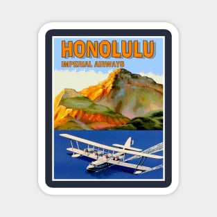 Imperial Airways Vintage Fly to Honolulu Travel Advertising Poster Print Magnet