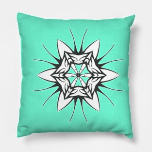 43C Unique Black White Abstract Mandala Pillow