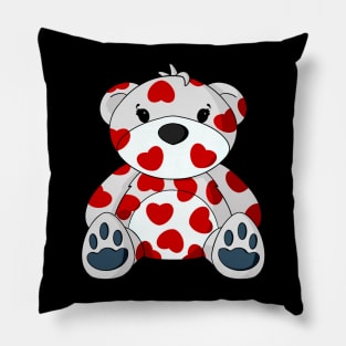 Valentine Hearts Teddy Bear Pillow