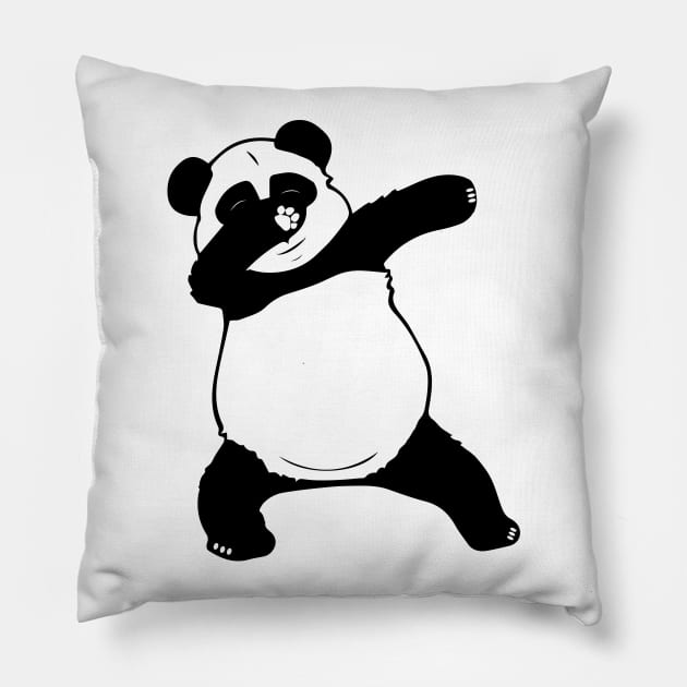 Fat Panda Dabbing Dance Pillow by alltheprints