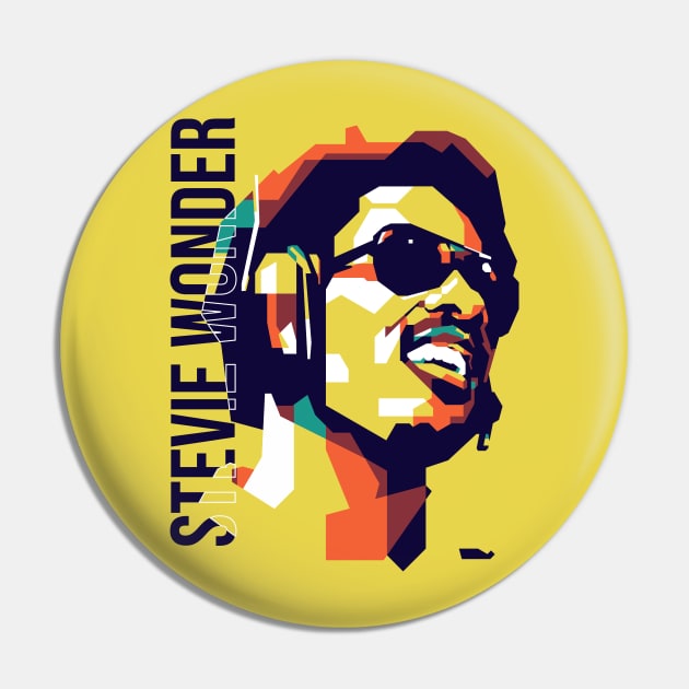 Stevie Wonder on WPAP Style Pin by pentaShop