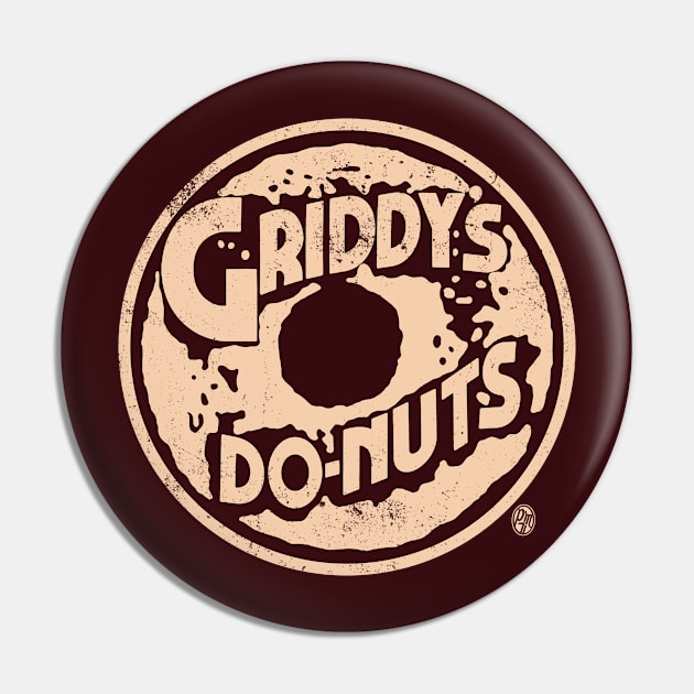 Vintage Griddy's Doughnuts Pin by StudioPM71