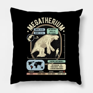 Dinosaur Facts - Megatherium Science & Anatomy Gift Pillow