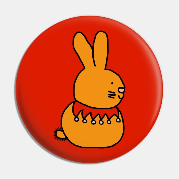 Cute Gold Bunny with a Fancy Collar Pin by ellenhenryart