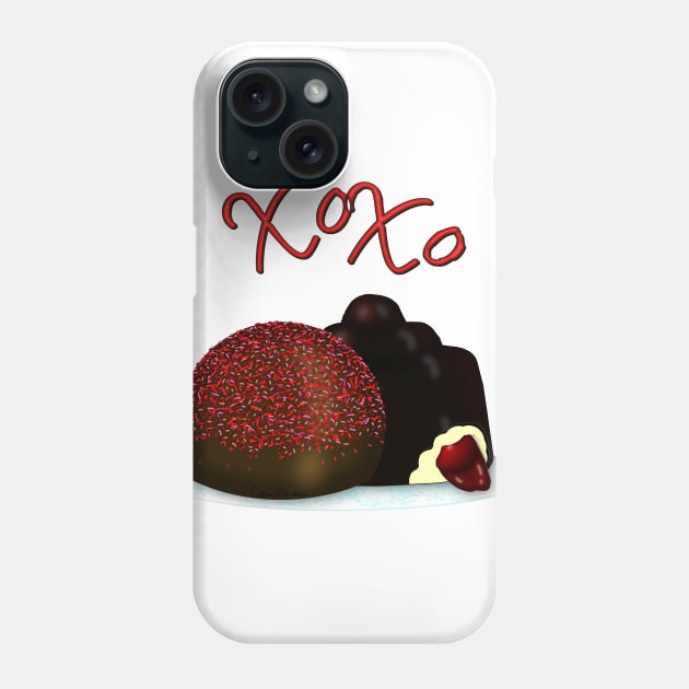 XOXO Valentine Bonbon and Dark Chocolate Covered Cherry Phone Case by ButterflyInTheAttic