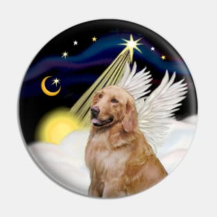 Golden Retriever Angel and Star Studded Sky Pin