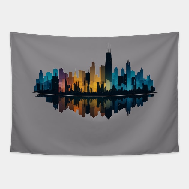 Chicago Skyline Tapestry by Andrew World