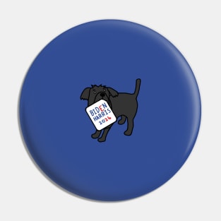 Small Dog with Biden Harris 2024 Sign Pin