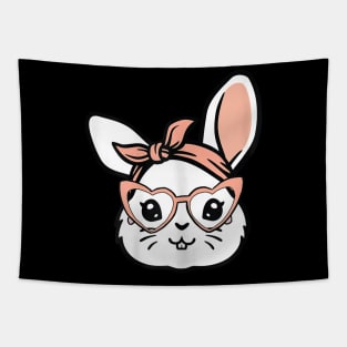 Bunny Face With Sunglasses For Boys Men Kids Easter Day Tapestry