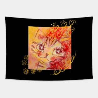 Funny American Shorthair doodle Tapestry
