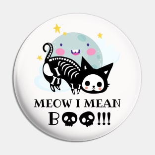 Meow i mean boo, cat halloween, cat lover Pin