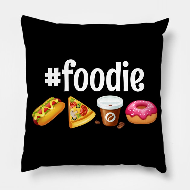 Foodie Funny food lover Gift Idea Pillow by CoolFoodiesMerch