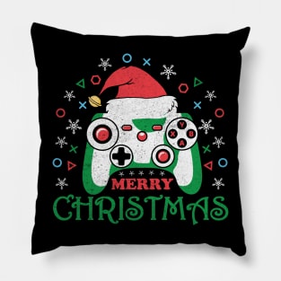 Merry Christmas Game Controller Santa Hat Gamer Christmas Gift Pillow